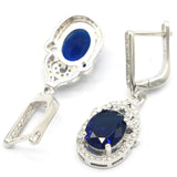 Real Red Ruby Tanzanite CZ Wedding Earrings