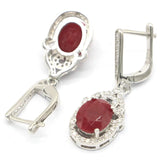 Real Red Ruby Tanzanite CZ Wedding Earrings