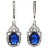 Real Red Ruby Tanzanite CZ Wedding Earrings