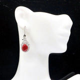 Real Red Ruby Tanzanite CZ Wedding Earrings