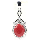 Lovely Red Ruby Green Emerald Sapphire CZ 925 Silver Pendant