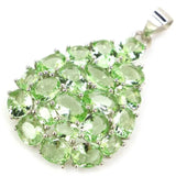 Violet Tanzanite Green Tsavorite Garnet Pink Tourmaline 925 Silver Pendant