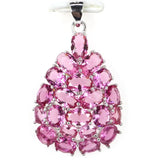 Violet Tanzanite Green Tsavorite Garnet Pink Tourmaline 925 Silver Pendant