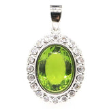 Green Peridot CZ 925 Silver Pendant for Ladies Engagement