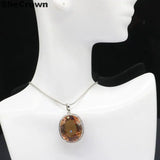 Big European Oval Zultanite CZ Silver Jewelry Set