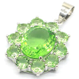 Green Tsavorite Garnet Kunzite Aquamarine Silver Pendant