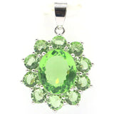 Green Tsavorite Garnet Kunzite Aquamarine Silver Pendant