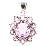 Golden Citrine Pink Kunzite Silver Pendant for Women