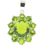 Green Peridot 925 Silver Pendant for Women - 5.2g