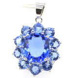 Stunning Violet Tanzanite Green Peridot Ladies Engagement Pendant