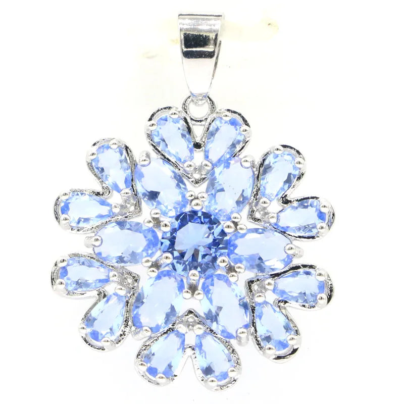 Gorgeous 3.3g Purple Amethyst Violet Tanzanite Women Silver Pendant