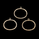 Brushed Brass Irregular Round Earring Pendant Necklace Charm