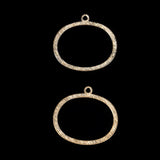 Brushed Brass Irregular Round Earring Pendant Necklace Charm