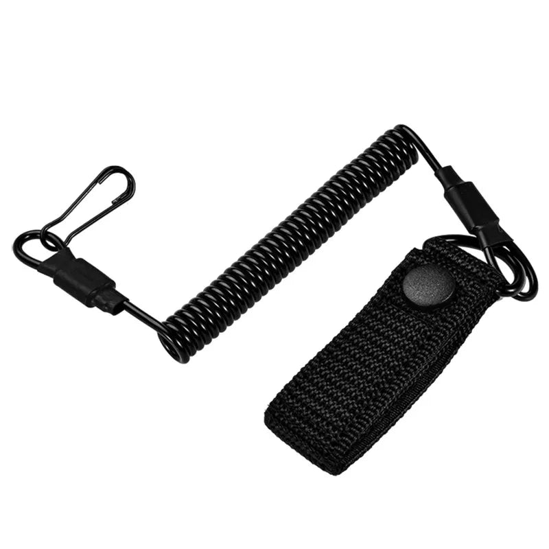 Tactical Retractable Spring Elastic Rope Anti-lost Keychain Lanyards