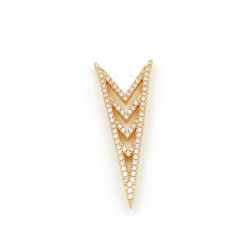 Micro Pave Clear CZ Arrow Charm Double Circles Necklace Jewelry