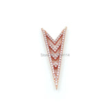 Micro Pave Clear CZ Arrow Charm Double Circles Necklace Jewelry