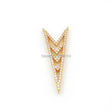 Micro Pave Clear CZ Arrow Charm Double Circles Necklace Jewelry
