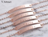 Personalized Engraved Name Bracelet Women Jewelry Stainless Steel Bangle