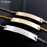 Personalized Engraved Name Bracelet Women Jewelry Stainless Steel Bangle