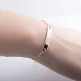 Personalized Engraved Name Bracelet Women Jewelry Stainless Steel Bangle