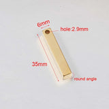 Round Angle Strip Charms 2.9mm Hole Stainless Steel Pendant 20pcs