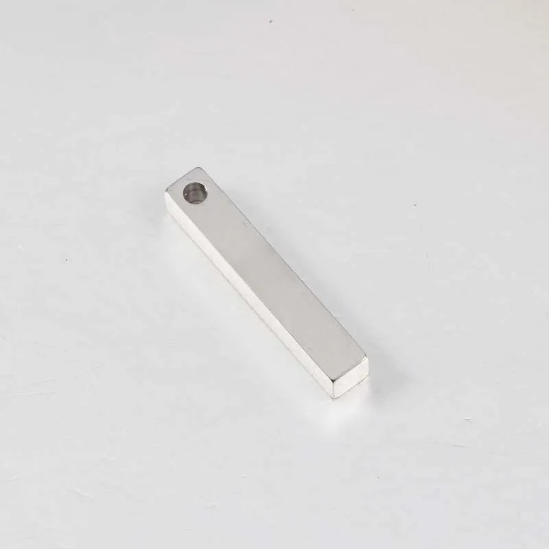 Round Angle Strip Charms 2.9mm Hole Stainless Steel Pendant 20pcs