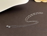 925 Sterling Silver Rhodium Plated Box Chain Necklace For Women