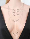 925 Sterling Silver Rhodium Plated Box Chain Necklace For Women