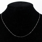 925 Sterling Silver Rhodium Plated Box Chain Necklace For Women