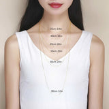 35-80cm 0.65mm Thin Real 925 Sterling Silver Box Chain Necklace