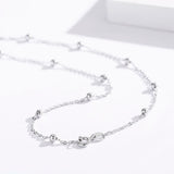 925 Sterling Silver Big Beaded Cross Chain Choker Necklace