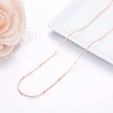 925 Sterling Silver Rose Snake Beaded Chain Necklace for Women Girls Kids
