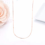 925 Sterling Silver Rose Snake Beaded Chain Necklace for Women Girls Kids