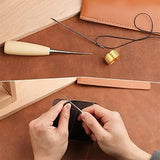 35 Pcs Leather Sewing Tools DIY Craft Kit with Groover Awl Waxed Thread Thimble