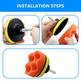 35-Piece Car Polishing Pad Kit 80mm Buffing Pads Foam Polisher Attachment