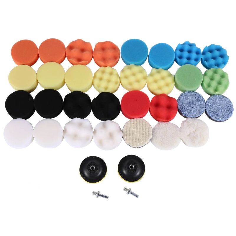 35-Piece Car Polishing Pad Kit 80mm Buffing Pads Foam Polisher Attachment