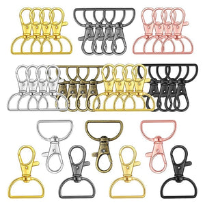 35 Swivel Clasps Lobster D Rings Snap Hooks for Keychain DIY Craftings