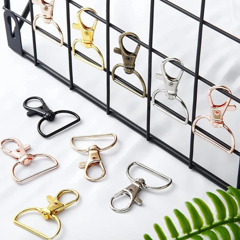 35 Swivel Clasps Lobster D Rings Snap Hooks for Keychain DIY Craftings