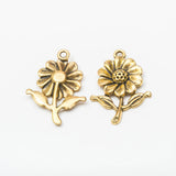 35 Retro Metal Zinc Alloy Flower Pendant for Jewelry Making