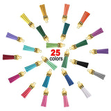 350 Pcs Keychain Tassels Set with 50 Pcs Cap, 50 Pcs Hook for Jewelry Making