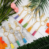 350 Pcs Keychain Tassels Set with 50 Pcs Cap, 50 Pcs Hook for Jewelry Making