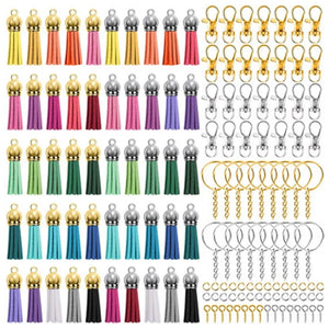 350 Pcs/Set Key Chain Rings Pendants Keychain Tassel DIY Crafts Jewelry Earrings
