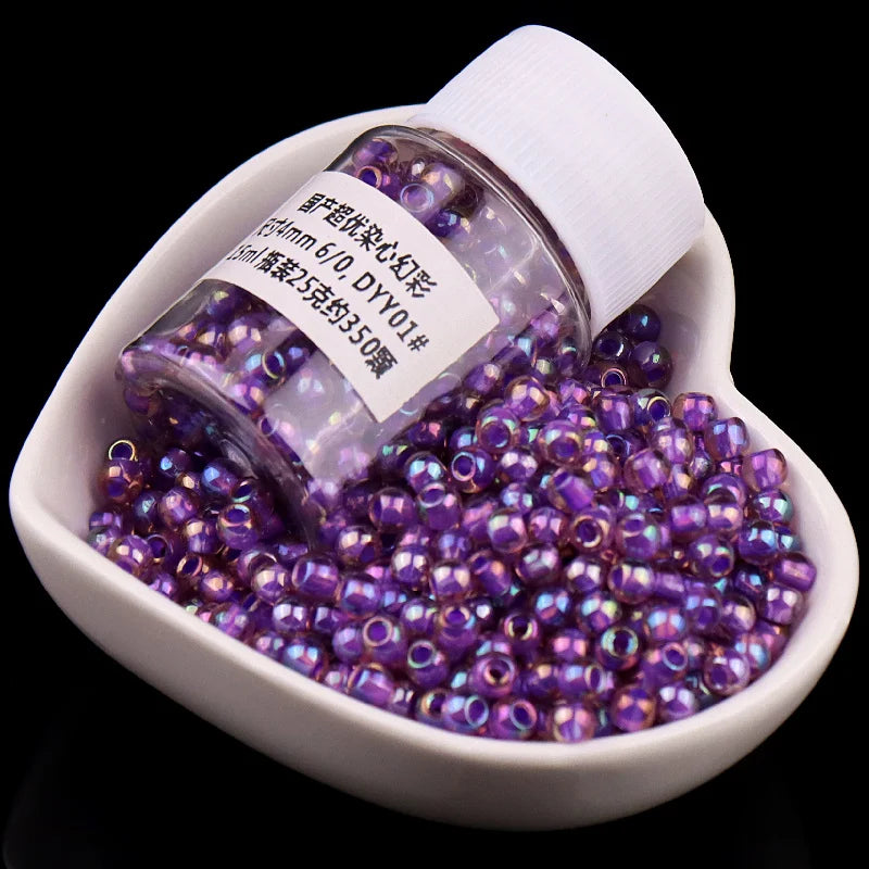 350Pcs 4mm Colorful Glass Seed Beads DIY Jewelry Making Accessories