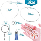 350Pcs Clear Blank Keychain Kit Acrylic Blanks With Keyrings Tassels