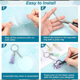 350Pcs Clear Blank Keychain Kit Acrylic Blanks With Keyrings Tassels