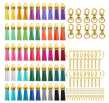 350Pcs 25 Velvet Tassel Split Ring Keychain Accesories