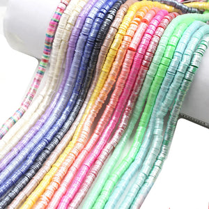 350pcs 6mm Polymer Clay Beads Flat Round Spacer Boho Slice Beads DIY Bracelet