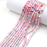 350pcs 6mm Polymer Clay Beads Flat Round Spacer Boho Slice Beads DIY Bracelet