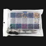 350pcs 8mm Tiger Eye Stone Beads Kit Box Set for Jewelry Making