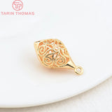 6PCS 24K Plated Brass Hollow Beads Charms 12x12.5x22.5MM